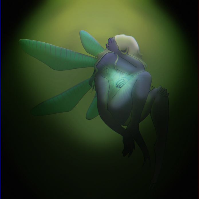 work of my oc dragonfly in its egg